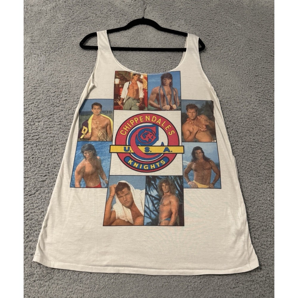 Vintage 80's Chippendales Tank Top‎ Shirt Strippers Hot Sun Lover Knights USA